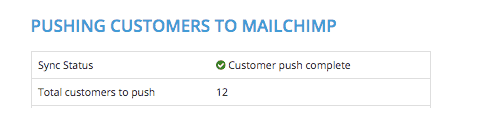 Pushing customers to Mailchimp