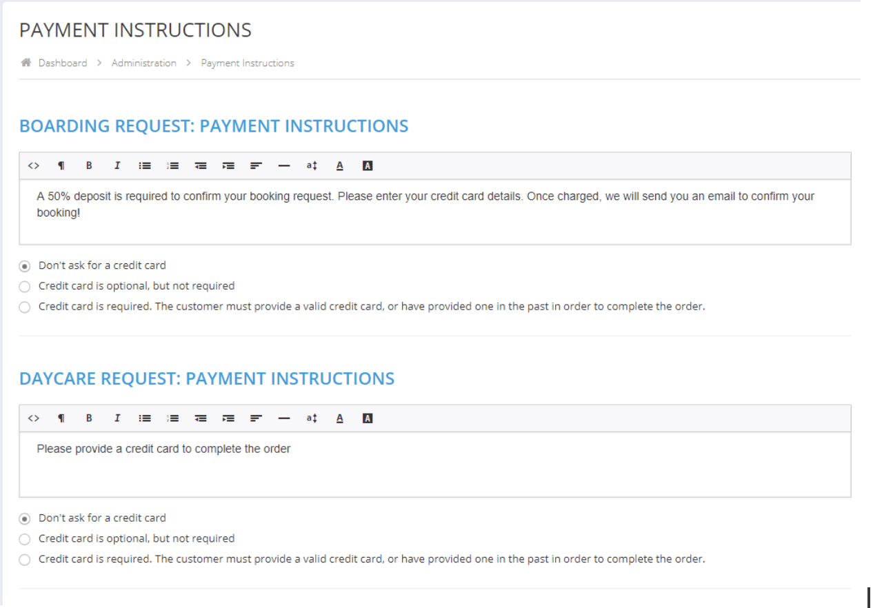 How do I setup payment instructions and Methods of Payment that are not integrated with Payment Processor? 16